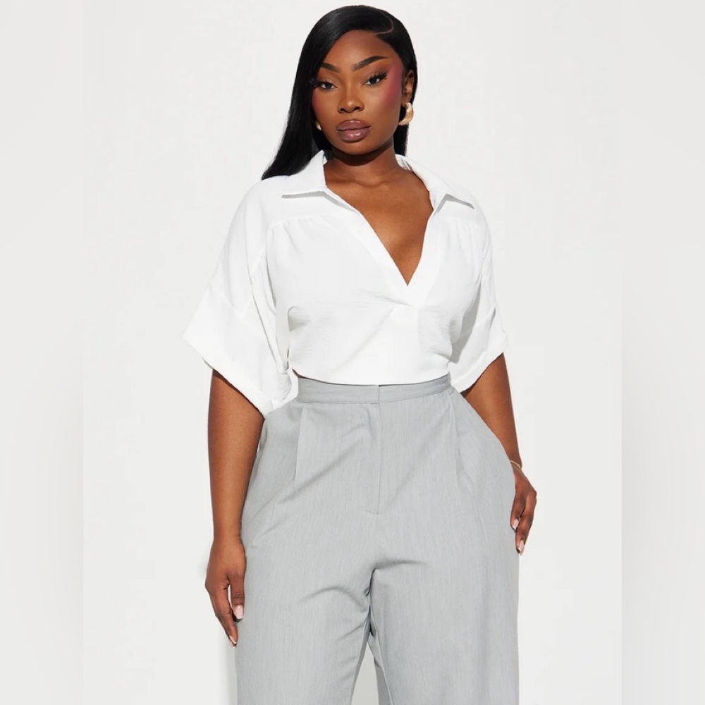 Fashion Nova Elegant White Blouse